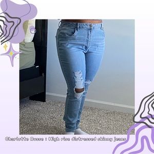 💜30% off sale💜 Charlotte Russe | High Rise ripped skinny jeans